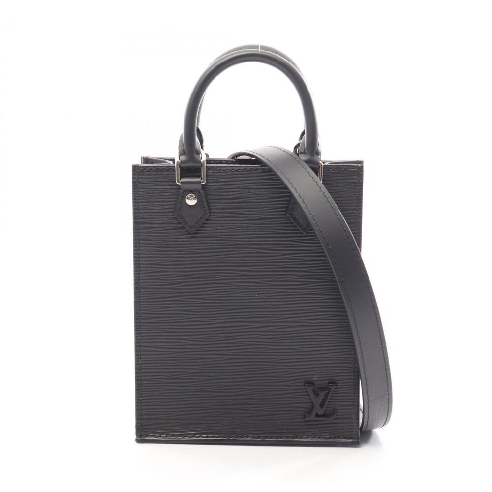 Louis Vuitton Petite Sac Plat 2-Way Handbag, Leather, Epi Women's, Black, M69441
